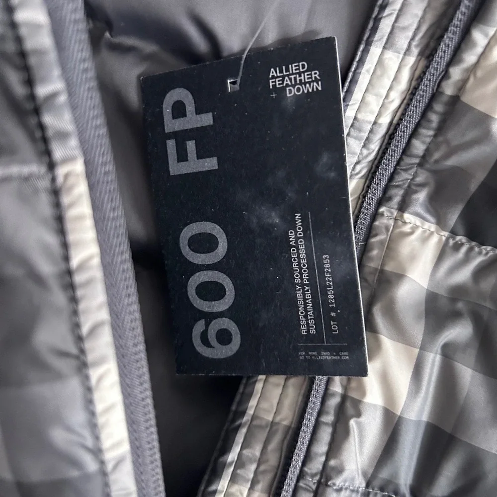 Lands End Down 600 Fill Puffer Vest Gray Medium‎ Tall